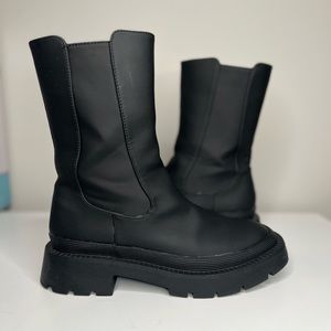 Bar III Women's Tikka Lug Sole Combat Booties in Black Size 8M